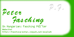 peter fasching business card